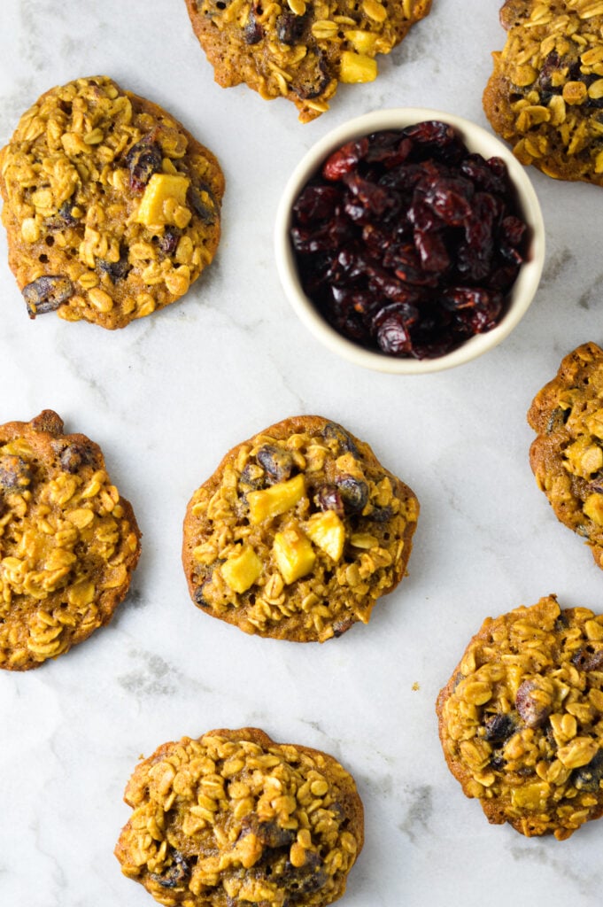 Apple Cranberry Oatmeal Cookies