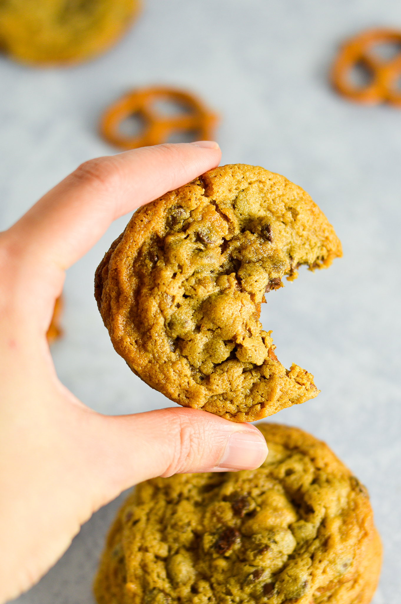 Peanut Butter Pretzel Chocolate Chip Cookies - A Taste of Madness