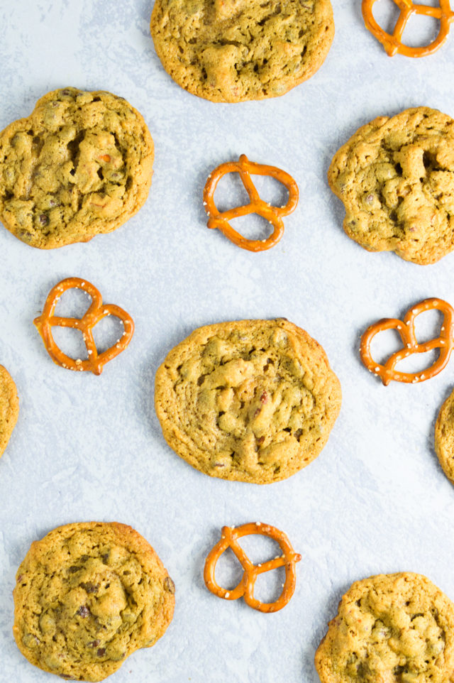 Peanut Butter Pretzel Chocolate Chip Cookies - A Taste of Madness