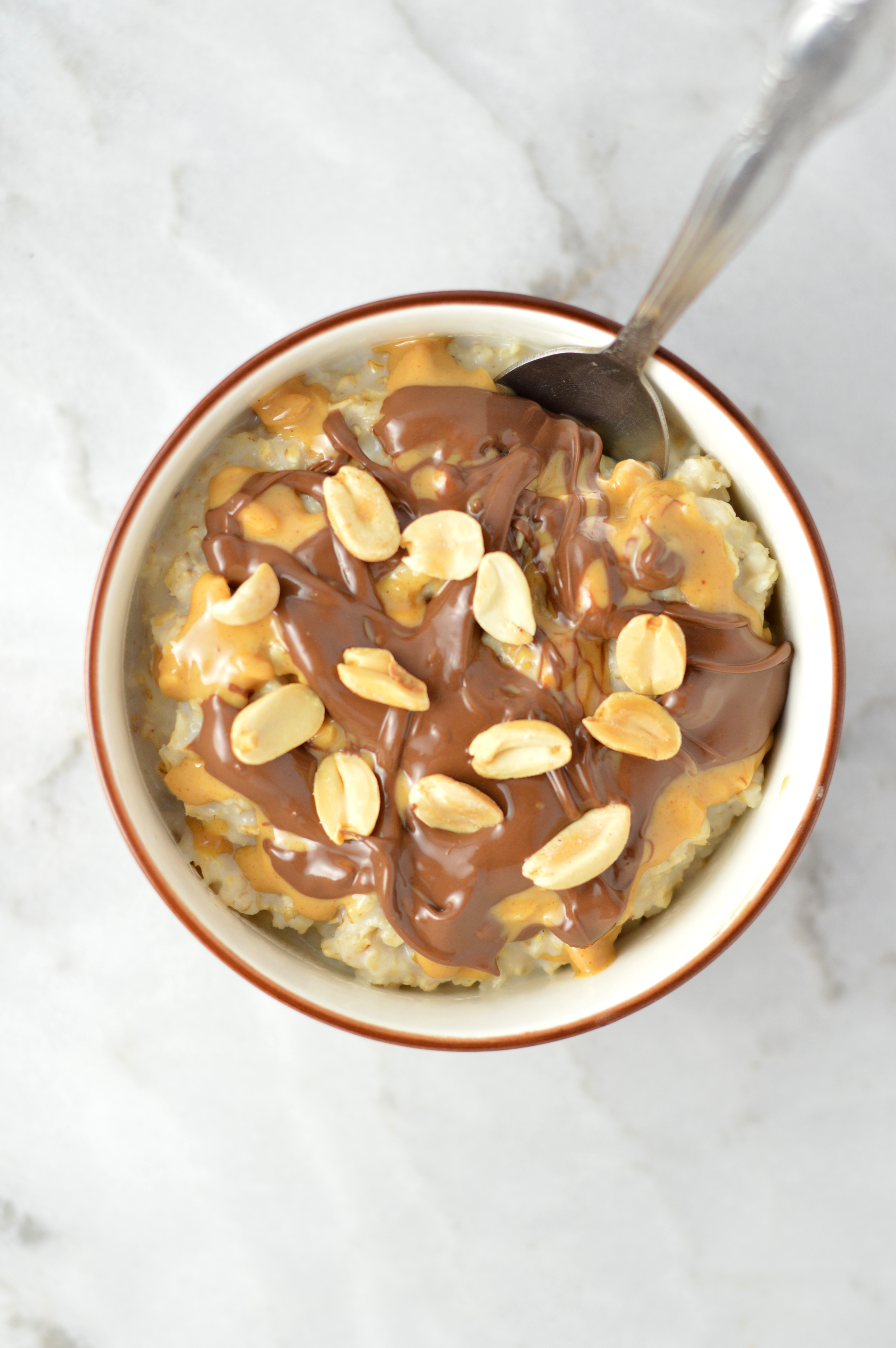 Peanut Butter Nutella Microwave Oatmeal