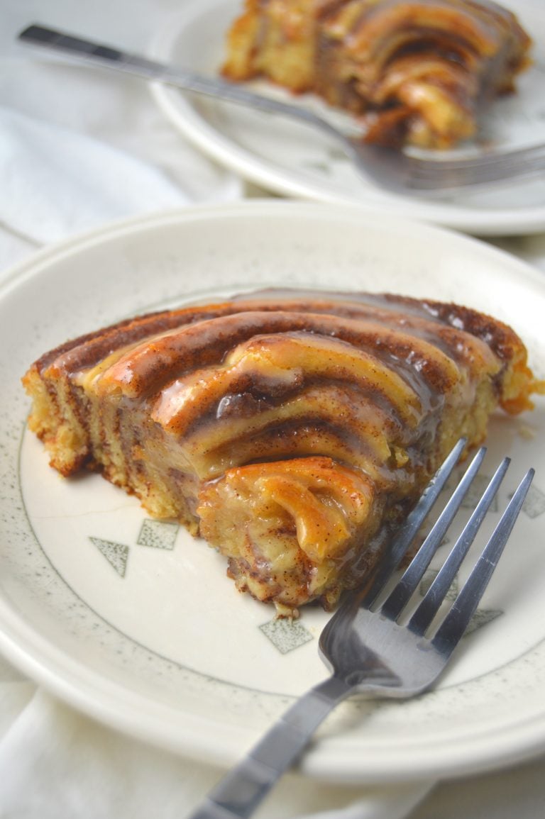 Why make little individual cinnamon rolls when you can make a giant cinnamon roll? Made with Pillsbury crescent rolls.