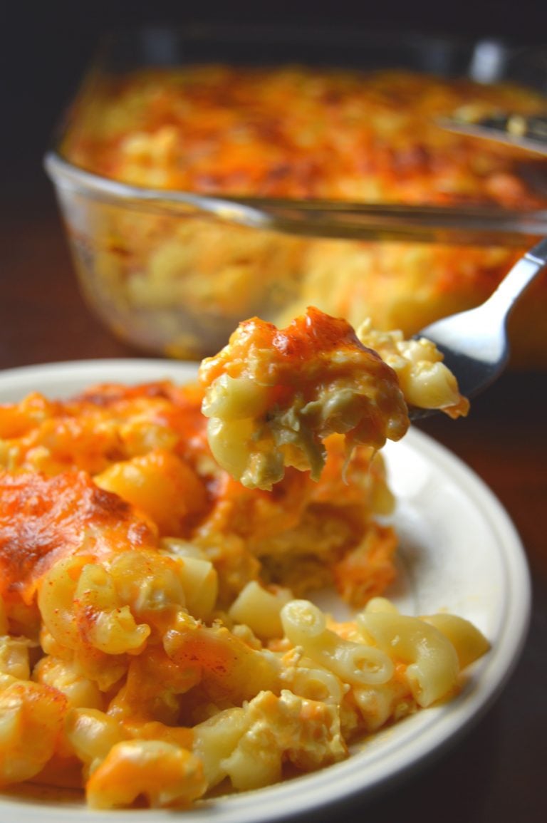 The best Baked Macaroni and Cheese packed with two types of cheese and cooked to perfection. So easy to make, this is a great weekday meal recipe the whole family will enjoy.
