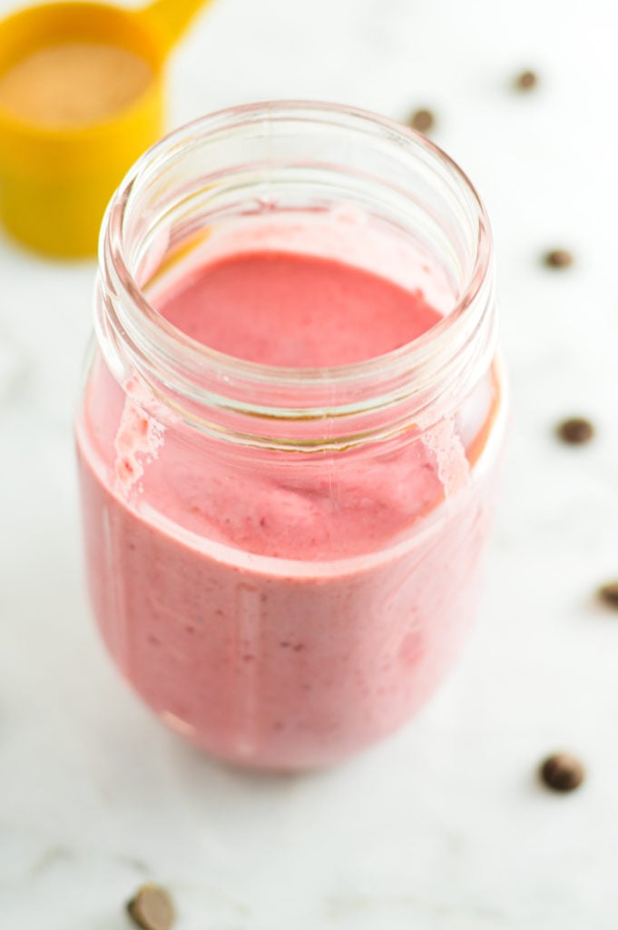 Chocolate Raspberry Protein Smoothie
