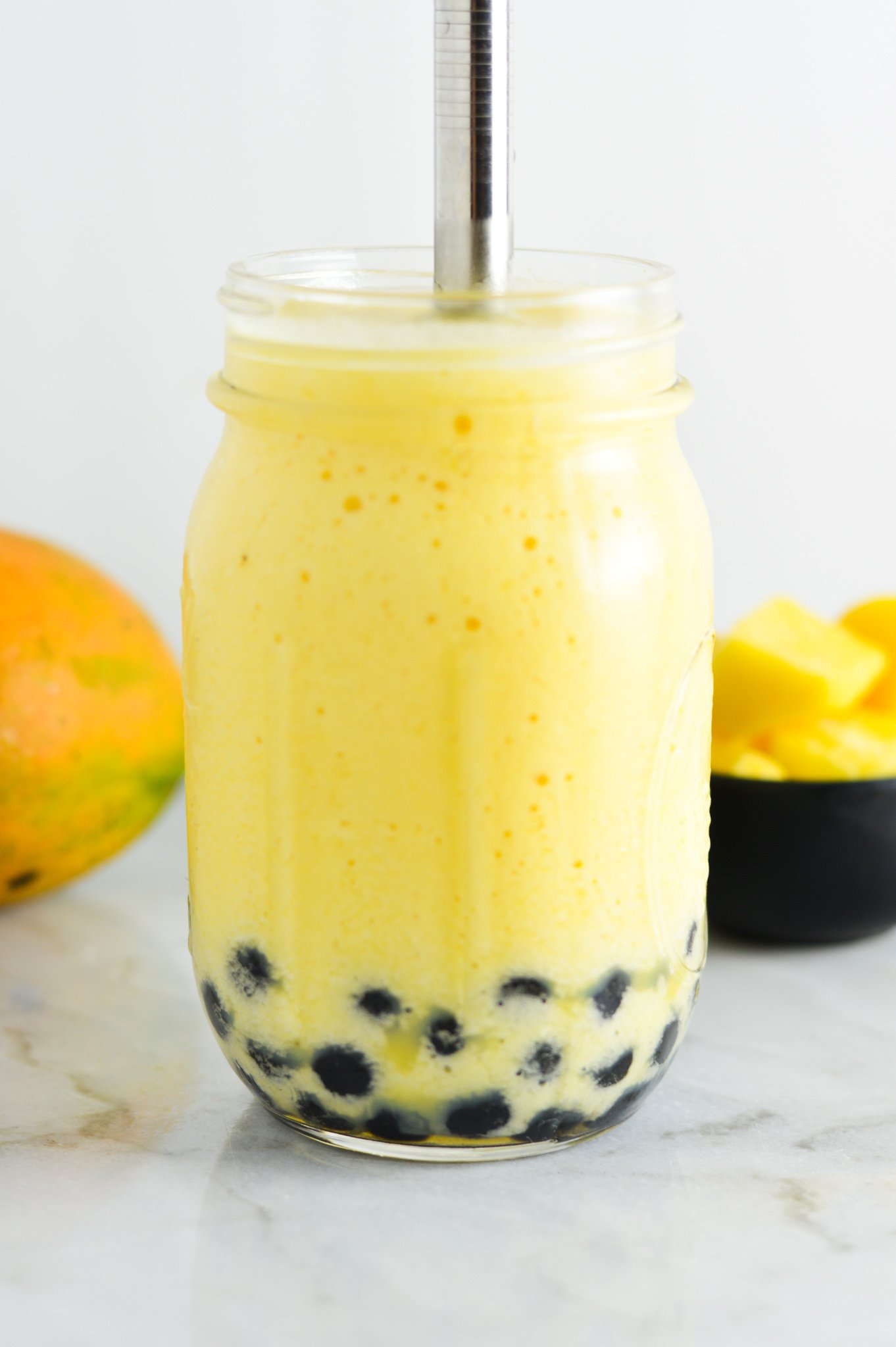 Homemade Mango Bubble Tea