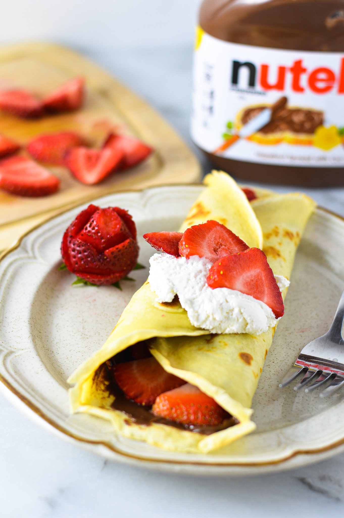 Nutella Crepes with Strawberries