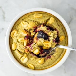 Peanut Butter and Jelly Blended Baked Oats