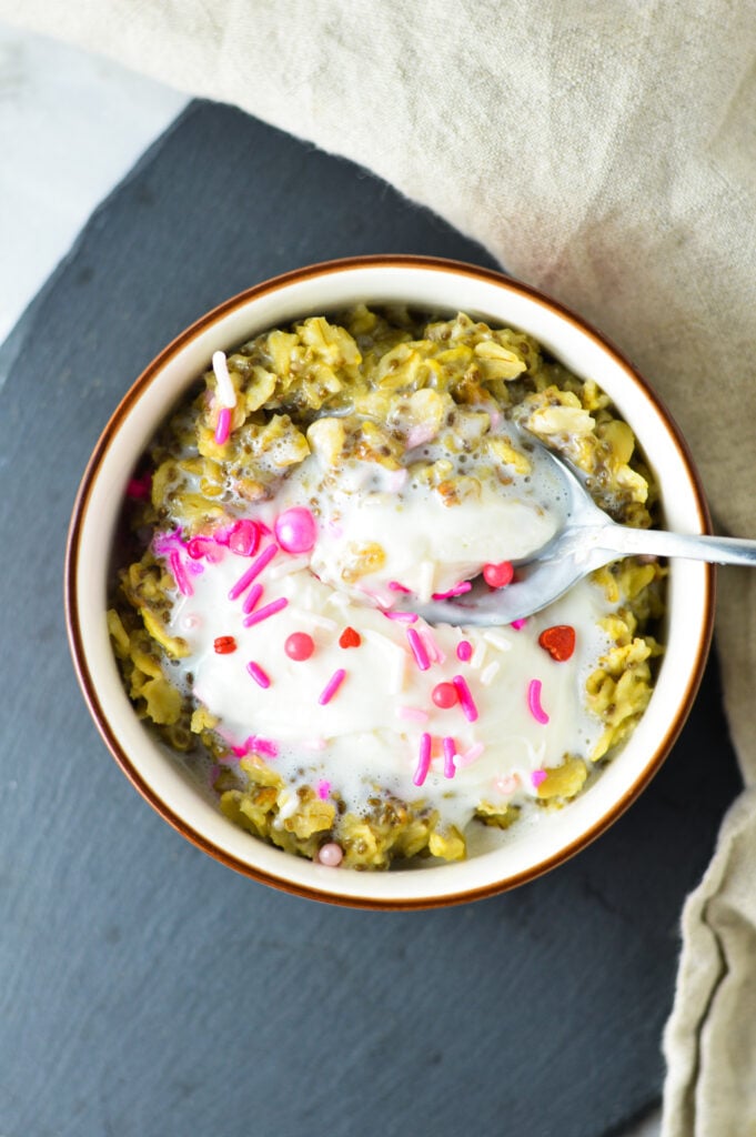 Valentine's Day Cupcake Oatmeal
