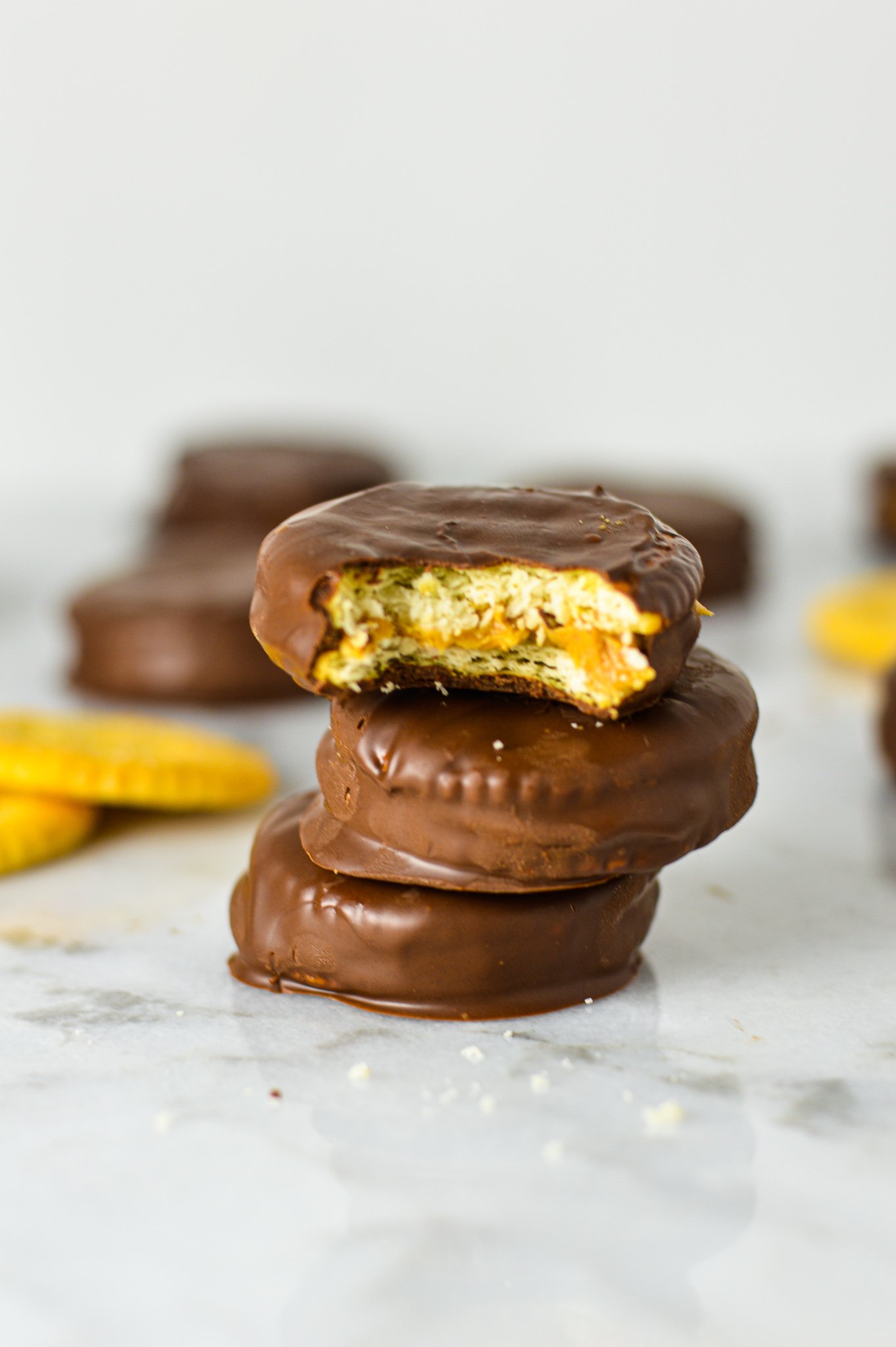chocolate covered ritz crackers with peanut butter filling