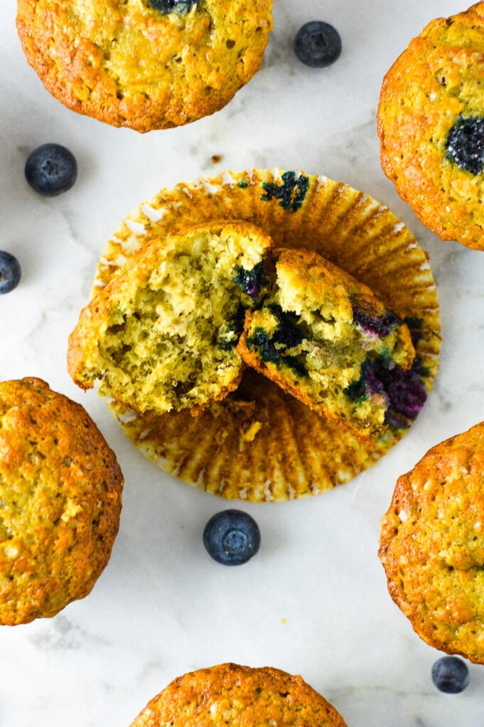 Banana Blueberry Oat Muffins
