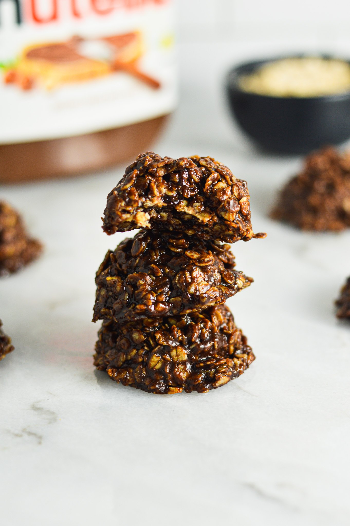 No Bake Nutella Oatmeal Cookies A Taste of Madness