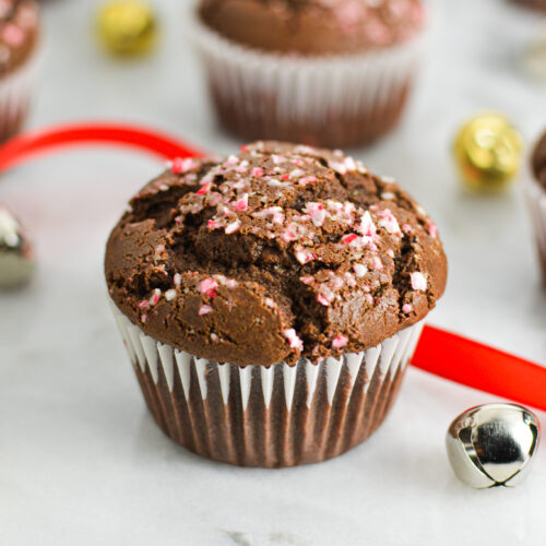 Peppermint Creamer Chocolate Muffins - A Taste of Madness