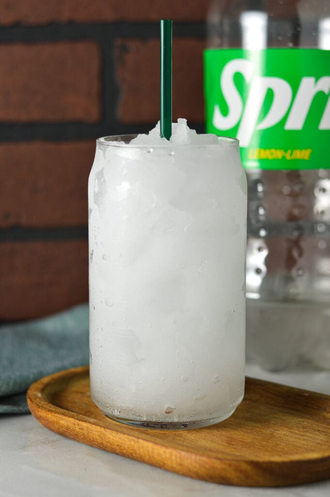 This easy Ninja Creami Sprite Slushie is made in the Deluxe Ninja Creami machine.